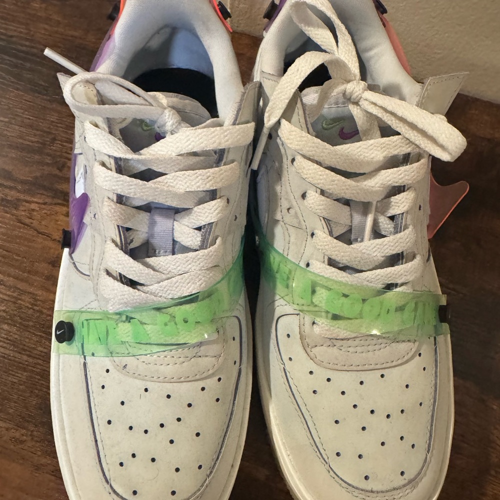 Nike White Sneakers with Pink and Green Accents - Picture 2 of 5